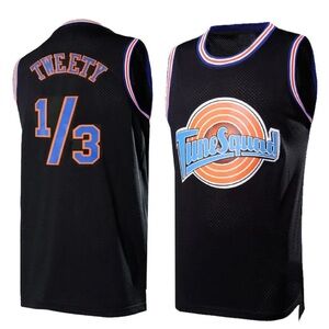Space Jam Tune Squad 1/3 Tweety Basketball Jersey Men’s M Black/Orange/Blue